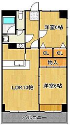セピアコート 2LDKの間取図画像