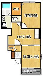 EVANS5 2DKの間取図画像