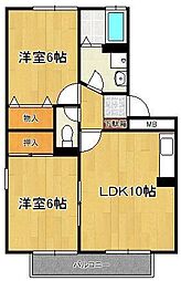 トロワフィーユ 2LDKの間取図画像