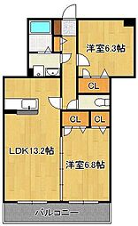 メディアパーク5 2LDKの間取図画像