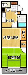 シャトレ別所 2Kの間取図画像