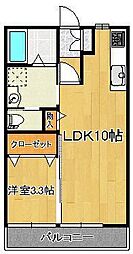 サクシード引野A棟 1LDKの間取図画像