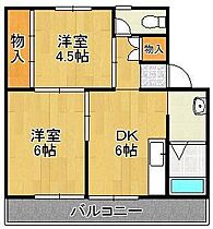 ヴィラナリー中間I 2号棟  ｜ 福岡県中間市大字垣生（賃貸マンション2DK・5階・41.95㎡） その2