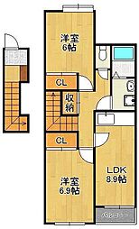 キャッスルリオ 2LDKの間取図画像