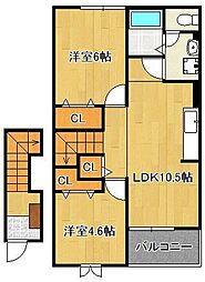 エヴァーグリーンI 2LDKの間取図画像