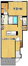 ハッピースマイルビラ3 1LDKの間取図画像