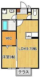 オーク 1LDKの間取図画像