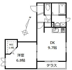 MIMO神楽坂 1LDKの間取図画像