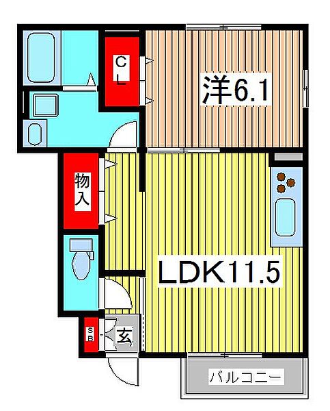 ハイツブエイ 205｜埼玉県川口市上青木３丁目(賃貸アパート1LDK・2階・49.08㎡)の写真 その2