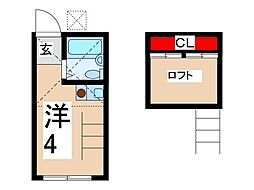 アレックス旭 1階ワンルームの間取り