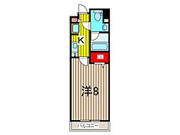 アルファコート蕨3 9階1Kの間取り