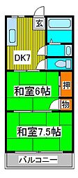 第2池田マンション 3階2DKの間取り