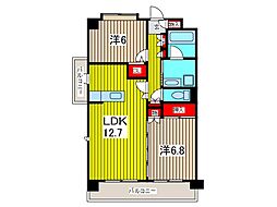 テラスコンコード 2LDKの間取図画像
