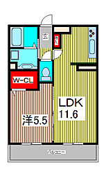 リヴェール 1LDKの間取図画像