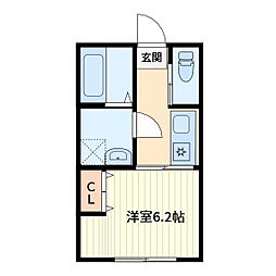 川口市芝4丁目アパート 1Kの間取図画像