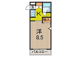 ハイホーム西川口 1Kの間取図画像