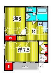 秋葉建設第5秋葉ビル 2Kの間取図画像