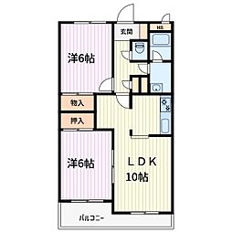 カーサ並木 2LDKの間取図画像