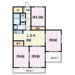 メゾン・ド・セシカ 2LDKの間取図画像