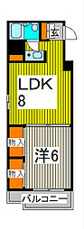 シャロン西川口 1DKの間取図画像