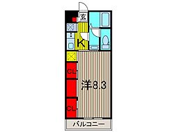 リブリ・トーカクWARABI 1Kの間取図画像