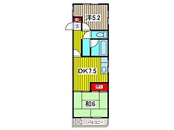 ヒロイトビル 2DKの間取図画像