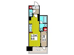 エクセレントシティ蕨ステーションフロント 1LDKの間取図画像