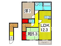 心静庵一番館 2LDKの間取図画像