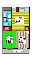 南町永旺ビル 2LDKの間取図画像