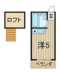 ペアパレス五十鈴 ワンルームの間取図画像