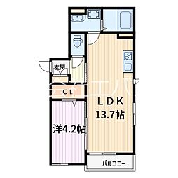 DHCR川口芝下 1LDKの間取図画像