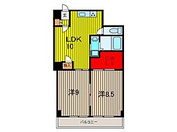 西川口グリーンマンション 2LDKの間取図画像