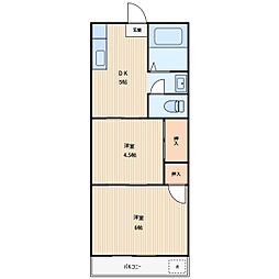 村田ビル 2DKの間取図画像