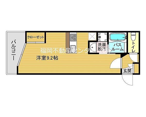 福岡県福岡市博多区堅粕４丁目(賃貸マンション1R・2階・23.28㎡)の写真 その2