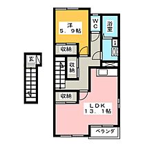 サンコーポ  ｜ 愛知県江南市小杁町林（賃貸アパート1LDK・2階・49.58㎡） その2