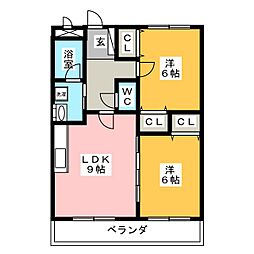 HUISWASSENER 2LDKの間取図画像