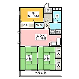 ＴＡＫＩハイツ 1階3DKの間取り