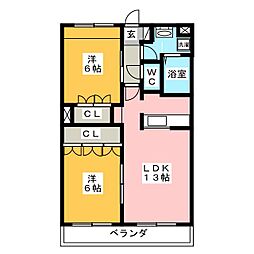 ラ・ウィンクル 2LDKの間取図画像