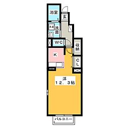 M.Tグランツ 1Kの間取図画像