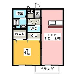 アヴニールN 1LDKの間取図画像