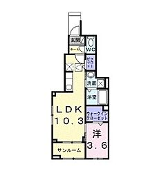 サン・シーロ II 1LDKの間取図画像