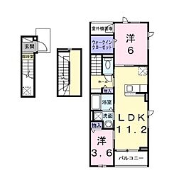 サン・シーロ II 2LDKの間取図画像