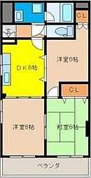 サンライト藤宮 3DKの間取図画像