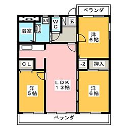 エスポワール秋津 3LDKの間取図画像