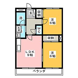 HUISWASSENER 2LDKの間取図画像
