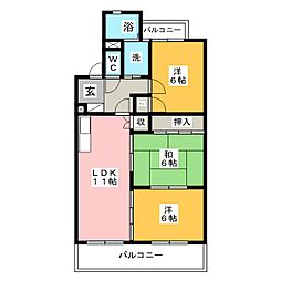 ロワイヤルA 3LDKの間取図画像