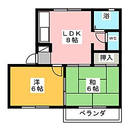 シャルムM 2LDKの間取図画像