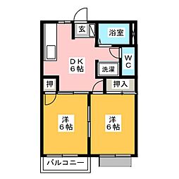 コーポラス栄 2DKの間取図画像