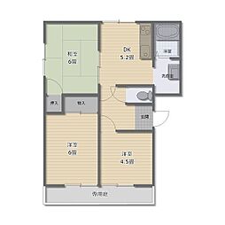 フレグランス・セイ 2LDKの間取図画像