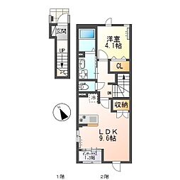 グリーンメゾンV 1LDKの間取図画像